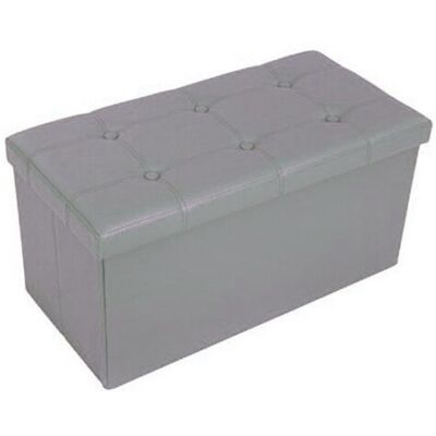 Trade Shop Traesio - Trade Shop - Pouf Box Rechteckig Kunstleder Truhe Fusshocker Farbe - Grau Trade Shop Traesio - Trade Shop - Pouf Box Rechteckig Kunstleder Truhe Fusshocker Farbe - Grau