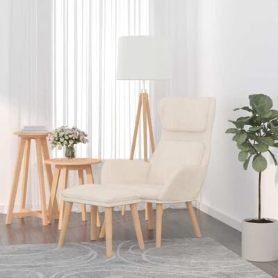 Relaxsessel Mit Hocker Cremeweiß Samt Vidaxl Relaxsessel Mit Hocker Cremeweiß Samt Vidaxl