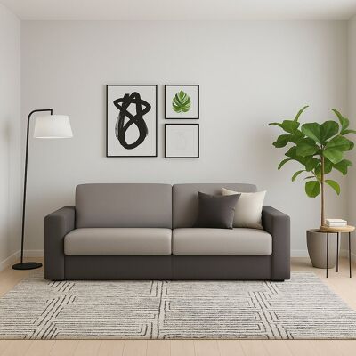 Talamo Italia Festes Sofa Giuseppina, 2-sitzer-sofa, 100% Made In Italy, Wohnzimmersofa Aus Gepolstertem Stoff, Mit Standard-armlehnen, Cm 180x95h90, Grau Und Anthrazit Talamo Italia Festes Sofa Giuseppina, 2-sitzer-sofa, 100% Made In Italy, Wohnzimmersofa Aus Gepolstertem Stoff, Mit Standard-armlehnen, Cm 180x95h90, Grau Und Anthrazit