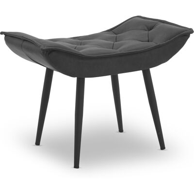 Mcombo - M Sitzhocker Fußstütze Mit Metallbeinen, Eleganter Hocker Ottoman Schminktisch Für Wohnzimmer Schlafzimmer, Kunstleder, 4778mb-2 (dunkelgrau) Mcombo - M Sitzhocker Fußstütze Mit Metallbeinen, Eleganter Hocker Ottoman Schminktisch Für Wohnzimmer Schlafzimmer, Kunstleder, 4778mb-2 (dunkelgrau)