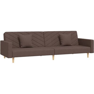 Devenirriche - Schlafsofa 2-sitzer Mit 2 Kissen Taupe Stoff Vidaxl Devenirriche - Schlafsofa 2-sitzer Mit 2 Kissen Taupe Stoff Vidaxl