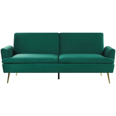 Beliani Samtsofa Bett Dunkelgrün - Schlafsofa, Samt, modernes Design Beliani Samtsofa Bett Dunkelgrün - Schlafsofa, Samt, modernes Design