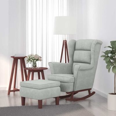 Maisonchic Hellgrauer Sessel mit Hocker - Sessel mit Hocker Maisonchic Hellgrauer Sessel mit Hocker - Sessel mit Hocker