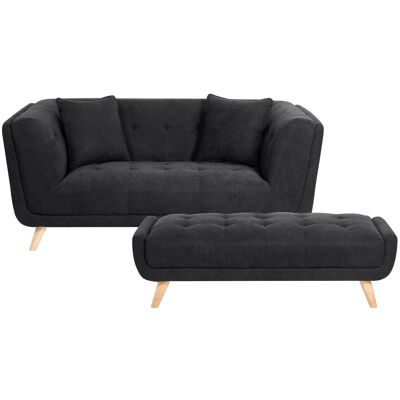 BELIANI Sofa 2-sitzer Habo Stoff Schwarz BELIANI Sofa 2-sitzer Habo Stoff Schwarz