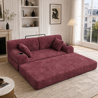 SANS MARQUE 2-sitzer Schlafsofa – 168x80x81 Cm – 34.2 Kg – Aus Cord – Schlaf Funktion – Hoher Rücken – Dichter Schaum – Mehr Komfort – Cord Stoff – Weinrot SANS MARQUE 2-sitzer Schlafsofa – 168x80x81 Cm – 34.2 Kg – Aus Cord – Schlaf Funktion – Hoher Rücken – Dichter Schaum – Mehr Komfort – Cord Stoff – Weinrot