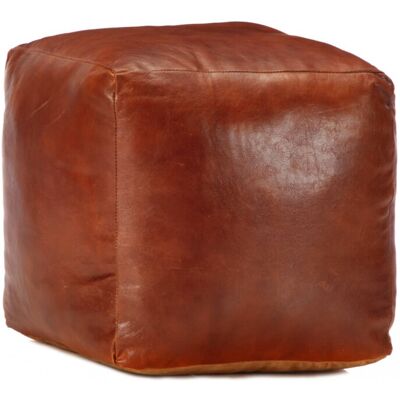 vidaXL Pouf Hellbraun - Baumwollfüllung - 40x40x40 cm - Pouf vidaXL Pouf Hellbraun - Baumwollfüllung - 40x40x40 cm - Pouf