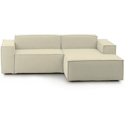 Talamo Italia - Festes Sofa Lidia, Großes Modulares 2-sitzer-sofa Mit Rechter Halbinsel, 100% Made In Italy, Modernes Sofa Aus Stoff, Cm 240x170h70, Beige Talamo Italia - Festes Sofa Lidia, Großes Modulares 2-sitzer-sofa Mit Rechter Halbinsel, 100% Made In Italy, Modernes Sofa Aus Stoff, Cm 240x170h70, Beige