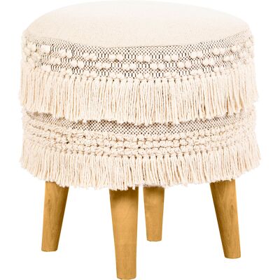 PRIVATEFLOOR Kiefer Baumwolle Boho Hocker - Vielseitig Stil - Hocker PRIVATEFLOOR Kiefer Baumwolle Boho Hocker - Vielseitig Stil - Hocker