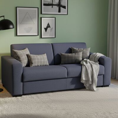 TALAMO ITALIA Alena Schlafsofa - 2-Sitzer, Blau, Gepolstertes Stoff, Italienisches Design - Schlafsofa TALAMO ITALIA Alena Schlafsofa - 2-Sitzer, Blau, Gepolstertes Stoff, Italienisches Design - Schlafsofa