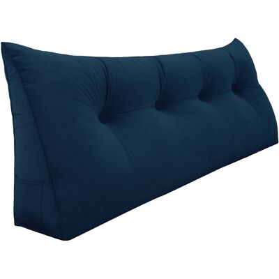 Vercart - Großes Keil Lesekissen, Langes Bettruhe Rückenkissen, Dekoratives Kopfteilkissen, Dreieckiges Positionierungs Körperkissen Für Tagesbett Oder Couch, Samt Blau, 120cm - Blau Vercart - Großes Keil Lesekissen, Langes Bettruhe Rückenkissen, Dekoratives Kopfteilkissen, Dreieckiges Positionierungs Körperkissen Für Tagesbett Oder Couch, Samt Blau, 120cm - Blau