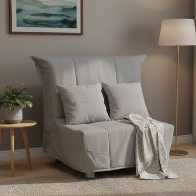 Schlafsofa Alma, Einzelsofa, 100% Made In Italy, Wohnzimmersessel Mit Trolley-öffnung, Aus Gepolstertem Stoff, Inklusive Kissen, Cm 85x90h85, Grau - Talamo Italia Schlafsofa Alma, Einzelsofa, 100% Made In Italy, Wohnzimmersessel Mit Trolley-öffnung, Aus Gepolstertem Stoff, Inklusive Kissen, Cm 85x90h85, Grau - Talamo Italia