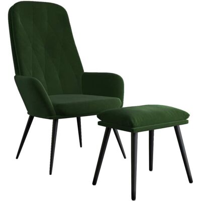 Relaxsessel Mit Hocker Dunkelgrün Samt Vidaxl Relaxsessel Mit Hocker Dunkelgrün Samt Vidaxl