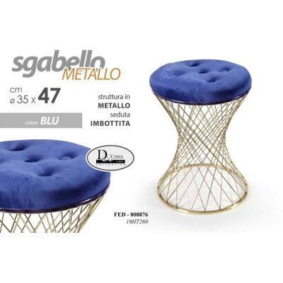 WEBMARKETPOINT 2x Trendy Blaue Hocker Mit Goldener Struktur Cm 35 X 47 H WEBMARKETPOINT 2x Trendy Blaue Hocker Mit Goldener Struktur Cm 35 X 47 H