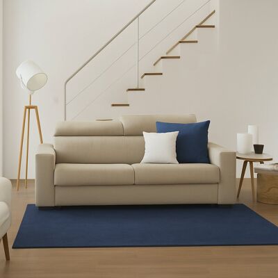 Festes Sofa Micaela, Großes 2-sitzer-sofa, 100% Made In Italy, Sofa-wohnzimmer, Aus Gepolstertem Stoff, Mit Verstellbaren Kopfstützen Und Schlanken Armlehnen, Cm 180x95h85, Beige - Talamo Italia Festes Sofa Micaela, Großes 2-sitzer-sofa, 100% Made In Italy, Sofa-wohnzimmer, Aus Gepolstertem Stoff, Mit Verstellbaren Kopfstützen Und Schlanken Armlehnen, Cm 180x95h85, Beige - Talamo Italia