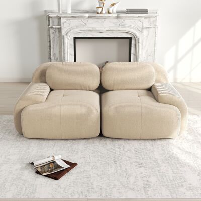 SANS MARQUE Loveseat-sofa – 208x103x70 Cm – 36.4 Kg – Aus Cord – Modulares Ecksofa – Premium-cordstoff-stoff: Tauchen Sie – Montagefreie Lieferung – Aus Cordstoff SANS MARQUE Loveseat-sofa – 208x103x70 Cm – 36.4 Kg – Aus Cord – Modulares Ecksofa – Premium-cordstoff-stoff: Tauchen Sie – Montagefreie Lieferung – Aus Cordstoff