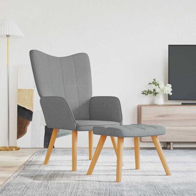 Relaxsessel Mit Hocker Hellgrau Stoff Vidaxl Relaxsessel Mit Hocker Hellgrau Stoff Vidaxl