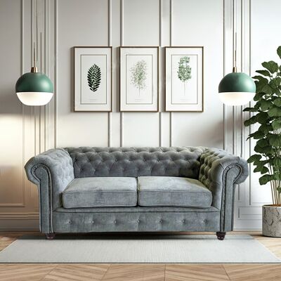 Le Quai Des Affaires - Chesterfield 2-sitzer-sofa / Grau/ 183x85x72 Le Quai Des Affaires - Chesterfield 2-sitzer-sofa / Grau/ 183x85x72