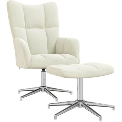 Relaxsessel Mit Hocker Cremeweiß Samt Vidaxl Relaxsessel Mit Hocker Cremeweiß Samt Vidaxl