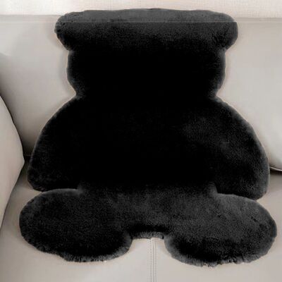 JUTE Kunstkaninchenfellteppich Für Kinderzimmer, Sofa, Wohnzimmer, Erkerfenster, Bärenteppich Aus Kunstkaninchenfell, Schwarz, 45 X 60 Cm JUTE Kunstkaninchenfellteppich Für Kinderzimmer, Sofa, Wohnzimmer, Erkerfenster, Bärenteppich Aus Kunstkaninchenfell, Schwarz, 45 X 60 Cm