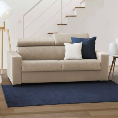 Schlafsofa Agostina, 2-sitzer-sofa, 100% Made In Italy, Wohnzimmersofa Mit Drehbarer Öffnung, Mit Verstellbaren Kopfstützen Und Schlanken Armlehnen, Cm 160x95h85, Beige - Talamo Italia Schlafsofa Agostina, 2-sitzer-sofa, 100% Made In Italy, Wohnzimmersofa Mit Drehbarer Öffnung, Mit Verstellbaren Kopfstützen Und Schlanken Armlehnen, Cm 160x95h85, Beige - Talamo Italia