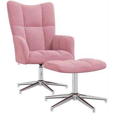 Relaxsessel Mit Hocker Rosa Samt Vidaxl Relaxsessel Mit Hocker Rosa Samt Vidaxl