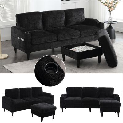 SANS MARQUE Elegantes Sofa – Aus Tissu – Hochwertiger Tissu-stoff – Flexibel Kombinierbares 4-sitzer-design – Versteckter Stauraum Im – Stabil Und SANS MARQUE Elegantes Sofa – Aus Tissu – Hochwertiger Tissu-stoff – Flexibel Kombinierbares 4-sitzer-design – Versteckter Stauraum Im – Stabil Und