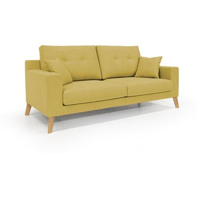 DIVANI.STORE Danish Modernes Sofa Aus Weichem, Wasserfestem Stoff T02 146 Cm Gelb DIVANI.STORE Danish Modernes Sofa Aus Weichem, Wasserfestem Stoff T02 146 Cm Gelb