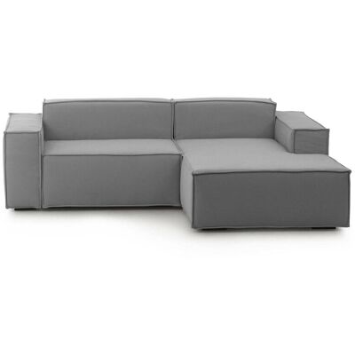Talamo Italia - Festes Sofa Lidia, Großes Modulares 2-sitzer-sofa Mit Rechter Halbinsel, 100% Made In Italy, Modernes Sofa Aus Stoff, Cm 240x170h70, Grau Talamo Italia - Festes Sofa Lidia, Großes Modulares 2-sitzer-sofa Mit Rechter Halbinsel, 100% Made In Italy, Modernes Sofa Aus Stoff, Cm 240x170h70, Grau
