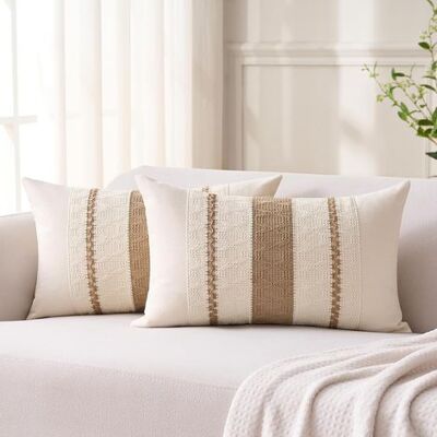 OEM 30x50 Cm Großer, Brauner, Gestreifter Boho-kissenbezug Aus Webstoff, Moderner Dekokissenbezug Für Sofa, Wohnzimmer Und Schlafzimmer, 2er-set OEM 30x50 Cm Großer, Brauner, Gestreifter Boho-kissenbezug Aus Webstoff, Moderner Dekokissenbezug Für Sofa, Wohnzimmer Und Schlafzimmer, 2er-set