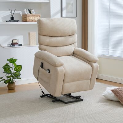 KELLANY Multifunktionaler Elektrischer Relaxsessel Mit Aufstehhilfe, Massage- Und Wärmefunktion, Elektrisch Verstellbarer Rückenlehne Und Fußstütze Sowie Seitlichen Aufbewahrungstaschen.light Khaki KELLANY Multifunktionaler Elektrischer Relaxsessel Mit Aufstehhilfe, Massage- Und Wärmefunktion, Elektrisch Verstellbarer Rückenlehne Und Fußstütze Sowie Seitlichen Aufbewahrungstaschen.light Khaki