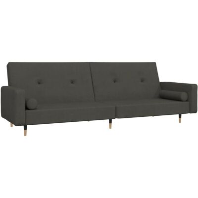 Devenirriche - Schlafsofa 2-sitzer Mit 2 Kissen Dunkelgrau Samt Vidaxl Devenirriche - Schlafsofa 2-sitzer Mit 2 Kissen Dunkelgrau Samt Vidaxl