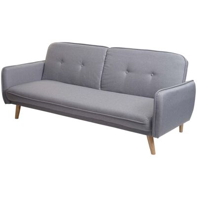 Hhg - Schlafsofa 468, Couch Klappsofa Gästebett Bettsofa, Schlaffunktion Stoff/textil 185cm Grau Hhg - Schlafsofa 468, Couch Klappsofa Gästebett Bettsofa, Schlaffunktion Stoff/textil 185cm Grau