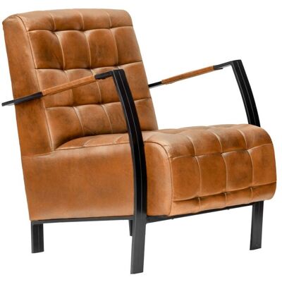 Massivmoebel24 - Sessel Echtleder 64x76x83 Cognac Iron Label 13 Massivmoebel24 - Sessel Echtleder 64x76x83 Cognac Iron Label 13