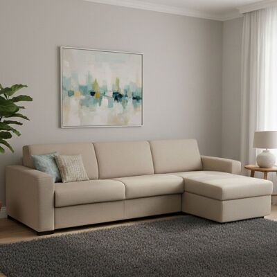 DMORA Schlafsofa Alicya, Ecksofa, 100% Made In Italy, Sofa Mit Drehöffnung, Mit Wendebehälter Halbinsel, Mit Standard-armlehnen, Cm 280x95h90, Turteltaube - Talamo Italia DMORA Schlafsofa Alicya, Ecksofa, 100% Made In Italy, Sofa Mit Drehöffnung, Mit Wendebehälter Halbinsel, Mit Standard-armlehnen, Cm 280x95h90, Turteltaube - Talamo Italia