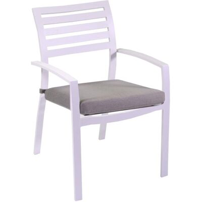 WEBMARKETPOINT Sessel Boston Aus Weißem Aluminium Mit Grauem Kissen WEBMARKETPOINT Sessel Boston Aus Weißem Aluminium Mit Grauem Kissen