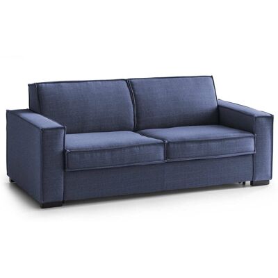 Schlafsofa Addolorata, 3-sitzer-sofa, 100% Made In Italy, Wohnzimmersofa Mit Drehbarer Öffnung, Aus Gepolstertem Stoff, Mit Schmalen Armlehnen, Cm 200x95h90, Blau - Talamo Italia Schlafsofa Addolorata, 3-sitzer-sofa, 100% Made In Italy, Wohnzimmersofa Mit Drehbarer Öffnung, Aus Gepolstertem Stoff, Mit Schmalen Armlehnen, Cm 200x95h90, Blau - Talamo Italia