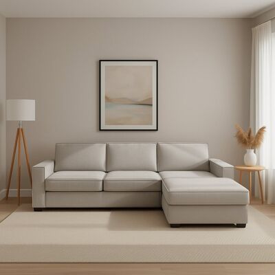 Festes Sofa Nami, Ecksofa, 100% Made In Italy, Sofa Wohnzimmer Mit, Rechte Containerhalbinsel, Mit Standard-armlehnen, Cm 280x95h90, Grau - Talamo Italia Festes Sofa Nami, Ecksofa, 100% Made In Italy, Sofa Wohnzimmer Mit, Rechte Containerhalbinsel, Mit Standard-armlehnen, Cm 280x95h90, Grau - Talamo Italia