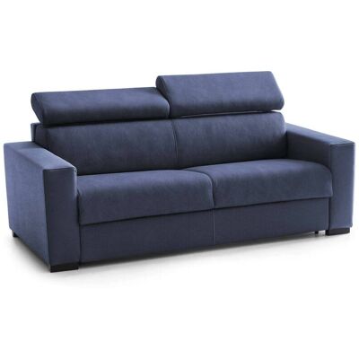 Talamo Italia Festes Sofa Julia, 3-sitzer-sofa, 100% Made In Italy, Sofa-wohnzimmer, Aus Gepolstertem Stoff, Mit Verstellbaren Kopfstützen Und Serienmäßigen Armlehnen, Cm 220x95h85, Blau Talamo Italia Festes Sofa Julia, 3-sitzer-sofa, 100% Made In Italy, Sofa-wohnzimmer, Aus Gepolstertem Stoff, Mit Verstellbaren Kopfstützen Und Serienmäßigen Armlehnen, Cm 220x95h85, Blau