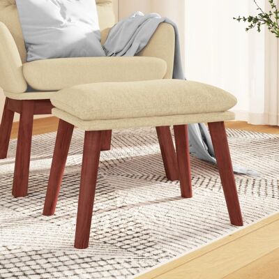 VIDAXL Prolenta Premium Fußhocker Creme 45x29,5x35 Cm Stoff VIDAXL Prolenta Premium Fußhocker Creme 45x29,5x35 Cm Stoff