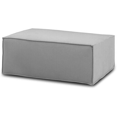 Puff Antonella, Ottomane Im Wohnzimmer, 100% Made In Italy, Relaxsessel Aus Gepolstertem Stoff, Cm 100x70h43, Grau - Talamo Italia Puff Antonella, Ottomane Im Wohnzimmer, 100% Made In Italy, Relaxsessel Aus Gepolstertem Stoff, Cm 100x70h43, Grau - Talamo Italia