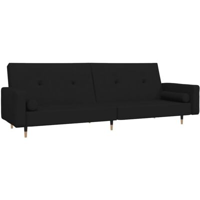 DEVENIRRICHE Schlafsofa 2-sitzer Mit 2 Kissen Schwarz Samt Vidaxl DEVENIRRICHE Schlafsofa 2-sitzer Mit 2 Kissen Schwarz Samt Vidaxl