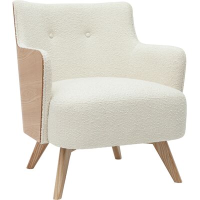 Miliboo Weiß Bouclé Nordic Sessel - Skandinavischer Stil Miliboo Weiß Bouclé Nordic Sessel - Skandinavischer Stil