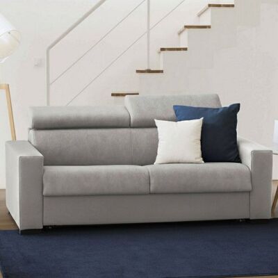 Festes Sofa Alexandra, 2-sitzer-sofa, 100% Made In Italy, Sofa-wohnzimmer, Aus Gepolstertem Stoff, Mit Verstellbaren Kopfstützen Und Schlanken Armlehnen, Cm 180x95h85, Grau - Talamo Italia Festes Sofa Alexandra, 2-sitzer-sofa, 100% Made In Italy, Sofa-wohnzimmer, Aus Gepolstertem Stoff, Mit Verstellbaren Kopfstützen Und Schlanken Armlehnen, Cm 180x95h85, Grau - Talamo Italia