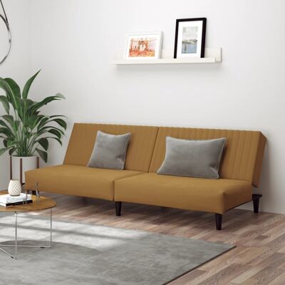 Devenirriche - Schlafsofa 2-sitzer Braun Samt Vidaxl Devenirriche - Schlafsofa 2-sitzer Braun Samt Vidaxl