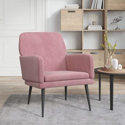 vidaXL Rosa Samt-Armlehnsessel - Entspannende Möbel vidaXL Rosa Samt-Armlehnsessel - Entspannende Möbel