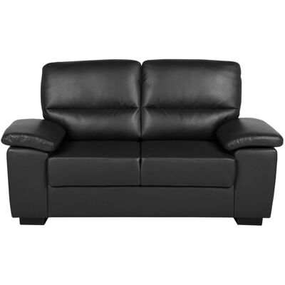 Beliani - Sofa Schwarz Kunstleder 2-sitzer Retro Wohnzimmer Beliani - Sofa Schwarz Kunstleder 2-sitzer Retro Wohnzimmer
