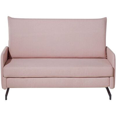 BELIANI Sofa Rosa Polsterbezug 2-sitzer Schlaffunktion Klassisch Modern Wohnzimmer BELIANI Sofa Rosa Polsterbezug 2-sitzer Schlaffunktion Klassisch Modern Wohnzimmer