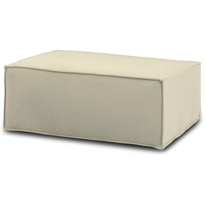 Puff Antonella, Ottomane Im Wohnzimmer, 100% Made In Italy, Relaxsessel Aus Gepolstertem Stoff, Cm 100x70h43, Beige - Talamo Italia Puff Antonella, Ottomane Im Wohnzimmer, 100% Made In Italy, Relaxsessel Aus Gepolstertem Stoff, Cm 100x70h43, Beige - Talamo Italia