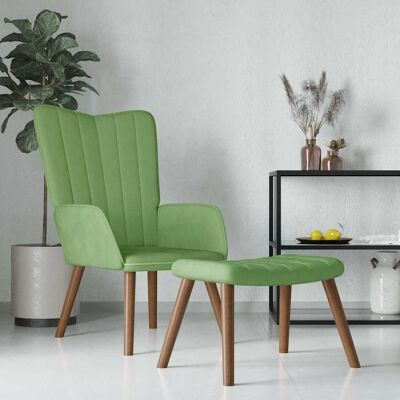 Relaxsessel Mit Hocker Hellgrün Samt Vidaxl Relaxsessel Mit Hocker Hellgrün Samt Vidaxl