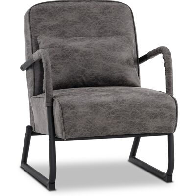M Mcombo Sessel Für Wohnzimmer, Retro Vintage Relaxsessel Mit Ledenkissen, Ohne Hocker, Mikrofaserstoff, 4742de-1(dunkelgrau) M Mcombo Sessel Für Wohnzimmer, Retro Vintage Relaxsessel Mit Ledenkissen, Ohne Hocker, Mikrofaserstoff, 4742de-1(dunkelgrau)